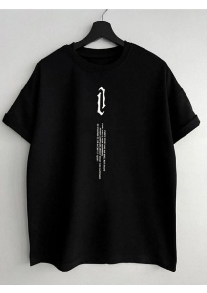 Dikey Baskılı Oversize Tshirt Unısex