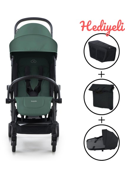 Connect 3 Black-Olive Bebek Arabası / Yan Düzenleyici / Black-Black Yan Bakım Çantası / Grey Melange Portbebe fiyatları