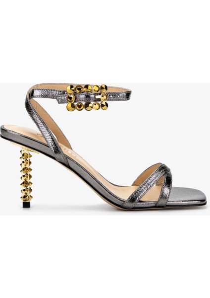 Kadın Gri Topuklu Ayakkabı 594 6087 Bn Ayk Y15 Antrasıt