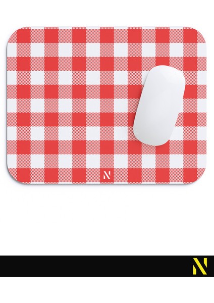 Kırmızı Ekose Pötikare Desenli Ergonomik Mouse Pad - 23 x 19 cm - Kaymaz Taban Ev ve Ofis Kullanımı Fare Altlığı Mousepad fırsatları