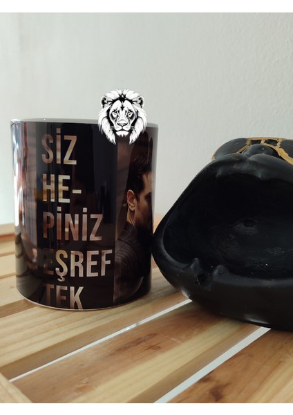 Siz Hepiniz Eşref Tek Tasarım Baskılı Kupa Bardak 300ML fiyatları