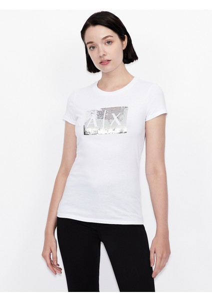 T-Shirt, Xs, Beyaz - Gri