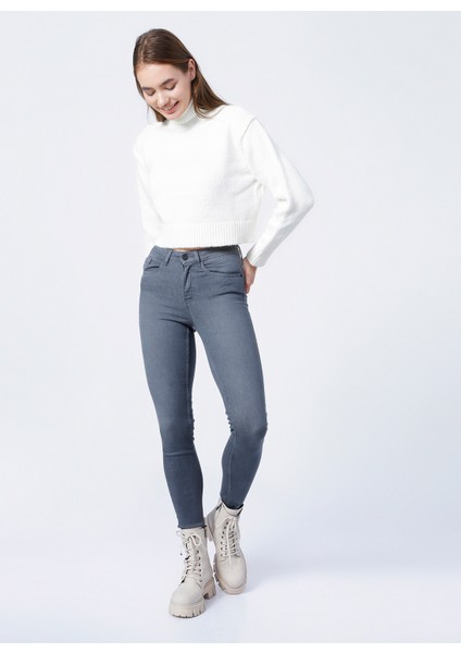 Koyu Gri Kadın Denim Pantolon I-MS00005245