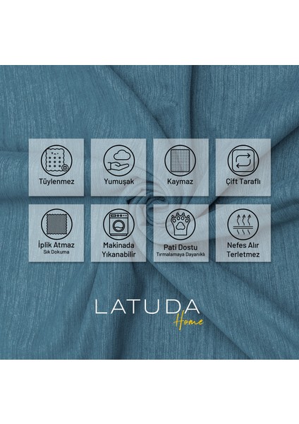 Kaymaz Koltuk Örtüsü Çift Taraflı Mikrofiber Şönil 175x300 cm Petrol – Kedi Köpek ve Çocuk Dostu fiyatları