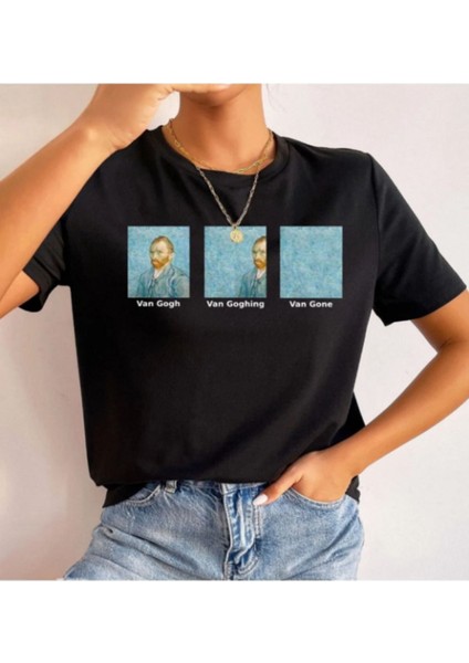 Van Gogh/van Gone Tasarım Baskılı Oversıze Tshırt Bol Kesim