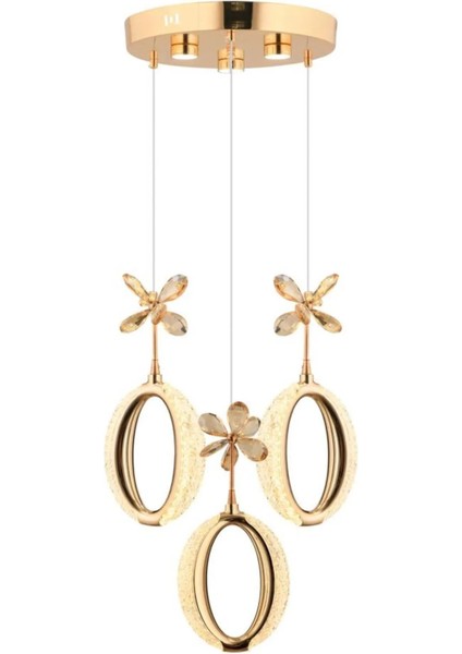 Istanbul Avize Zeus 3'lü Gold Kumandalı 3 Renk Ledli Modern LED Avize