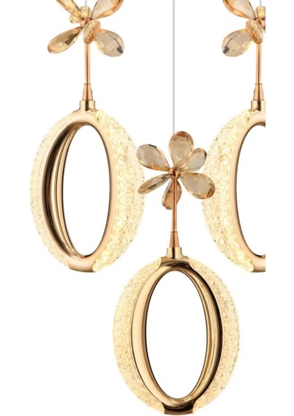 Istanbul Avize Zeus 3'lü Gold Kumandalı 3 Renk Ledli Modern LED Avize