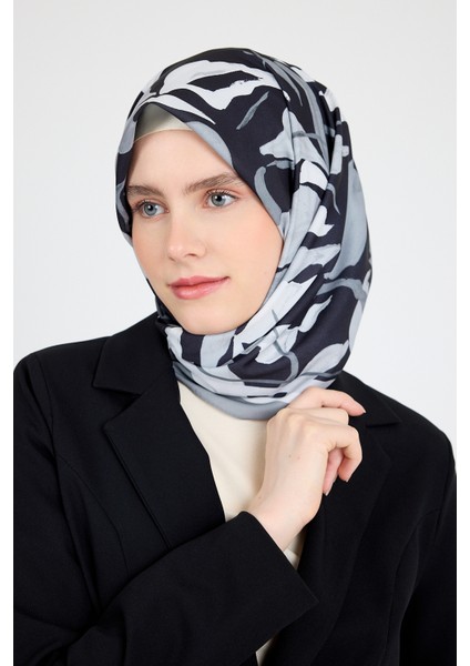 Füme Yaprak Desen Eşarp 3004 modelleri