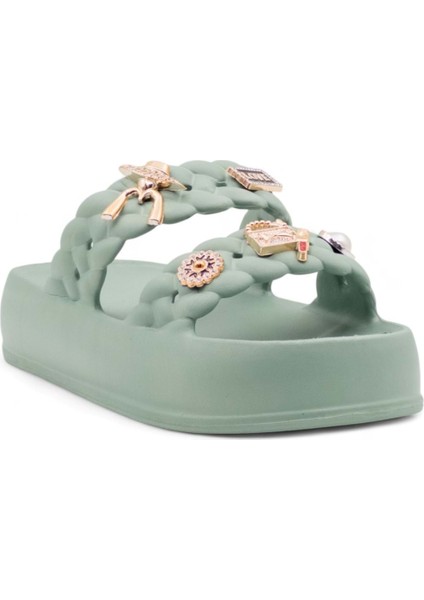 Sonımıx EZ0185.01 Taşlı Kadın Terlik Haki modelleri