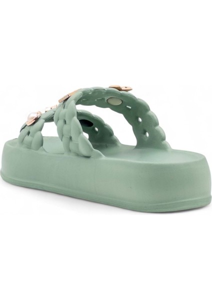 Sonımıx EZ0185.01 Taşlı Kadın Terlik Haki fırsatları