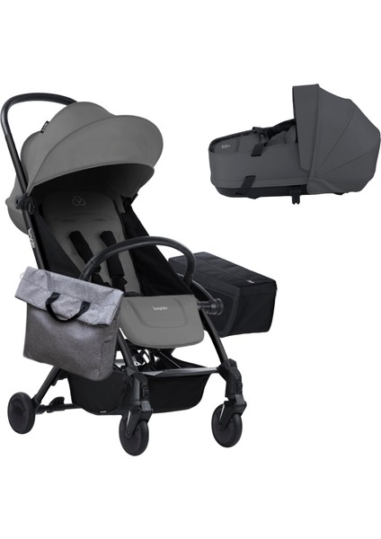 Connect 3 Black-Grey Bebek Arabası / Yan Düzenleyici / Grey-Black Yan Bakım Çantası / Grey Portbebe