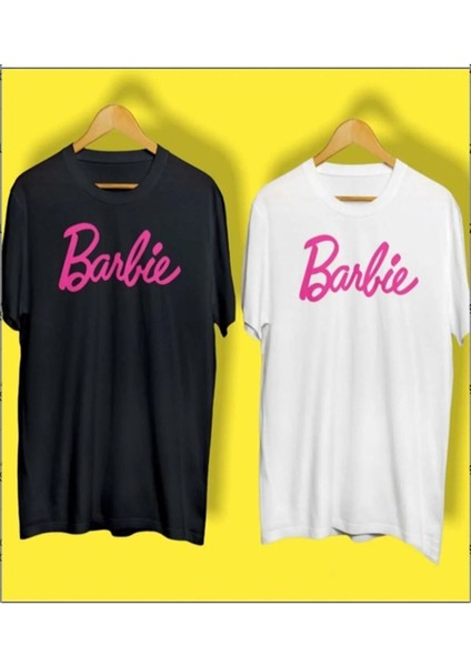 Baskılı Unisex Tshirt 2'li Beyaz-Siyah