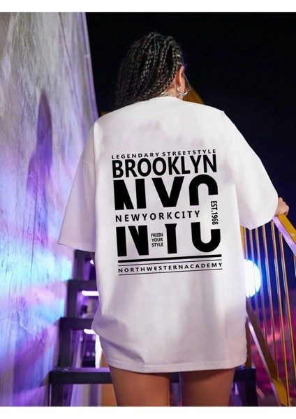 Unisex Brooklyn Rahat Kesim Oversize T-Shirt