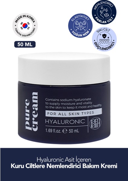 Hyaluronic Acid Içeren Nemlendirici Yüz Bakım Kremi Lamelin Hyaluronic Pure Cream 50 ml