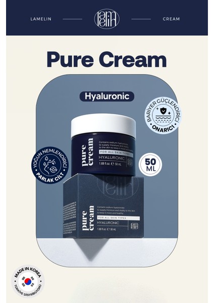 Hyaluronic Acid Içeren Nemlendirici Yüz Bakım Kremi Lamelin Hyaluronic Pure Cream 50 ml fırsatları