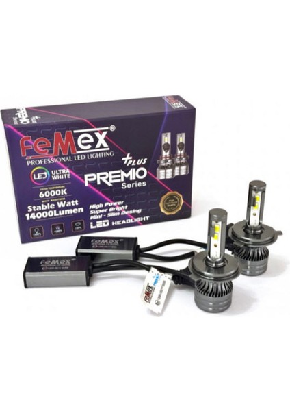 Premio Plus H4 Şimşek Etkili LED Xenon 14000 Lumen
