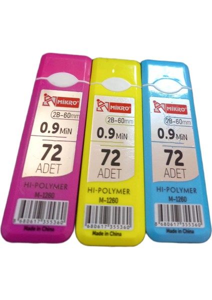 M-1260 Hi Polymer 60 mm 2b 0.9 Kalem Ucu 72 Li 3 Tüp