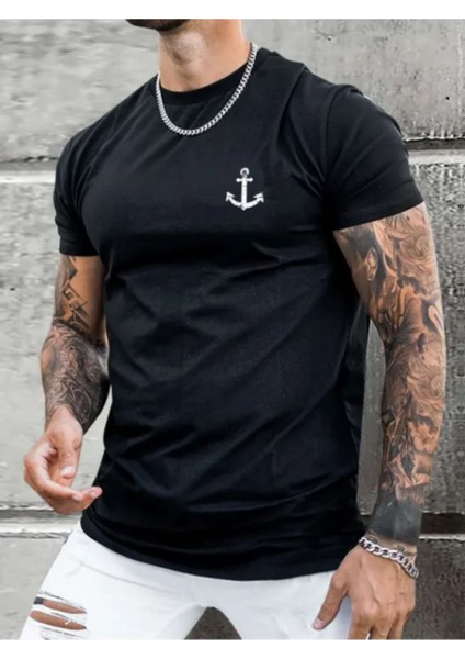 Çapa Baskılı Baskılı Oversize Tshirt