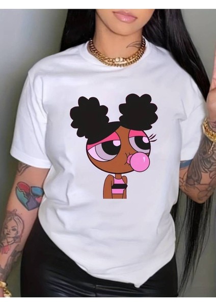 Unisex Baskılı Oversize %100 Pamuk T-Shirt