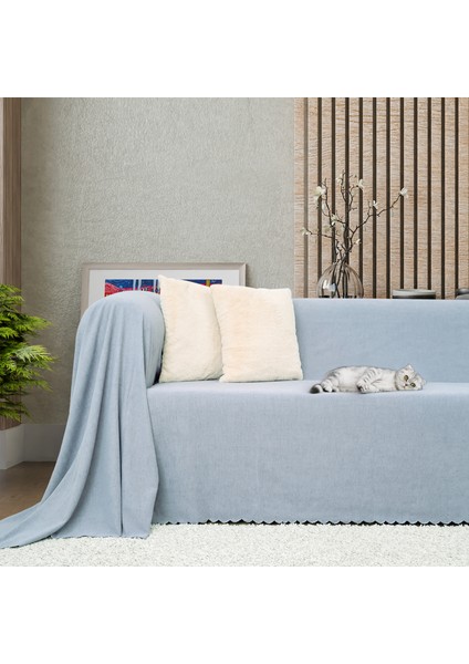 Kaymaz Koltuk Örtüsü Çift Taraflı Mikrofiber Şönil 175x300 cm Bulut – Kedi Köpek ve Çocuk Dostu