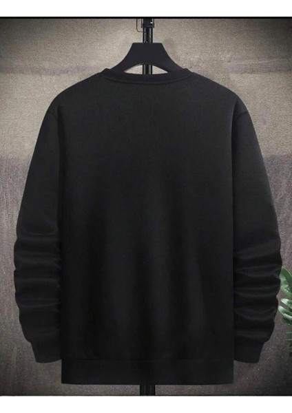 Unisex Whatever Baskılı Oversize Pamuklu Sweatshirt