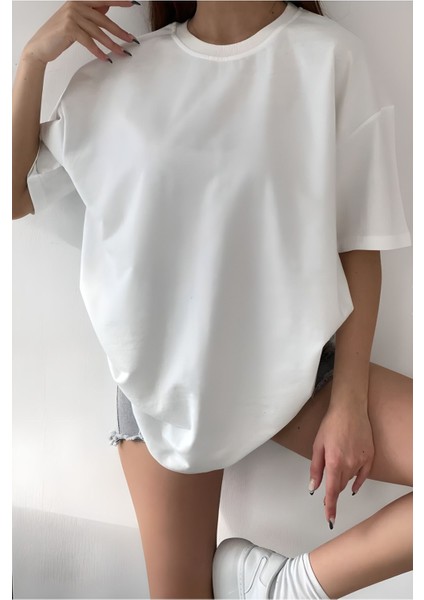 Unısex Basic Penye Pamuk Oversize T-Shirt