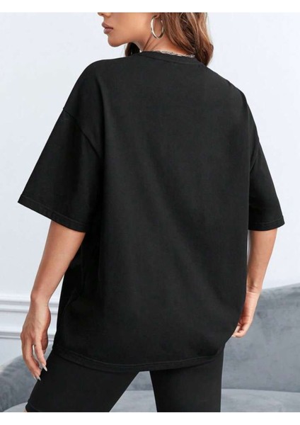 Unisex Malibu Baskılı Oversize %100 Pamuk T-Shirt