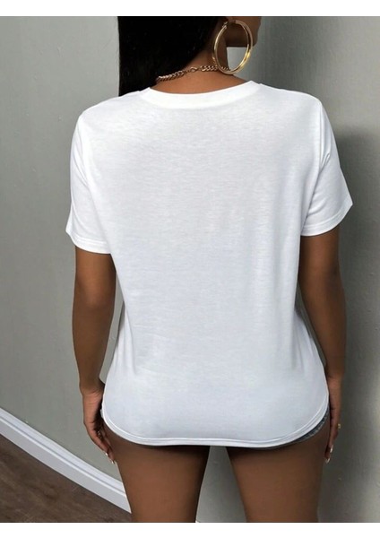 Unisex This Way Baskılı Oversize %100 Pamuk T-Shirt