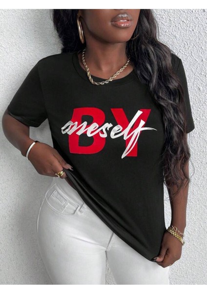 Unisex By Baskılı Oversize %100 Pamuk T-Shirt