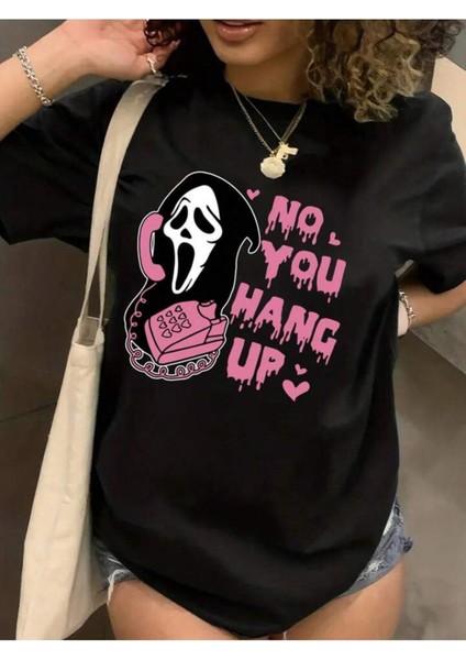 Unisex Hang Up Baskılı Oversize %100 Pamuk T-Shirt
