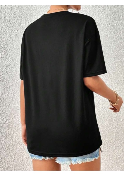Unisex Hang Up Baskılı Oversize %100 Pamuk T-Shirt