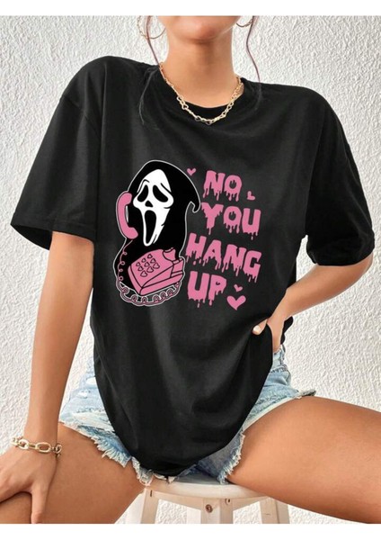 Unisex Hang Up Baskılı Oversize %100 Pamuk T-Shirt