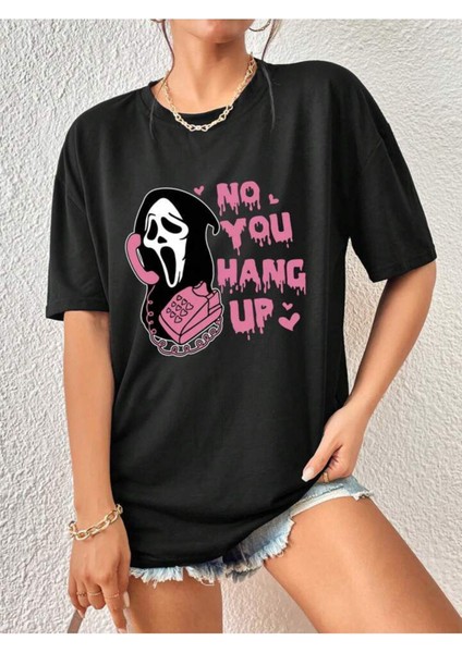 Unisex Hang Up Baskılı Oversize %100 Pamuk T-Shirt
