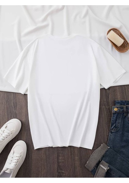 Unisex Ccowboy Baskılı Oversize %100 Pamuk T-Shirt