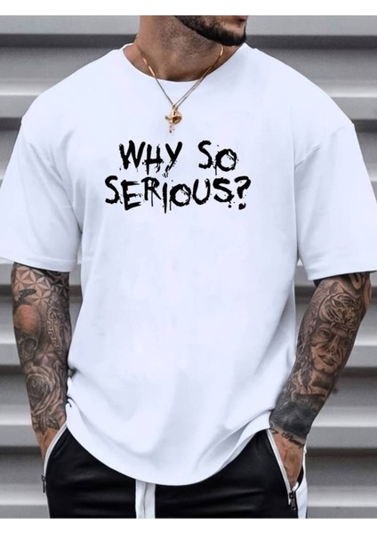 Unisex Why Baskılı Oversize %100 Pamuk T-Shirt