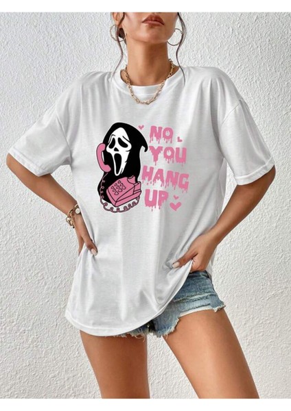 Unisex Hang Up Baskılı Oversize %100 Pamuk T-Shirt