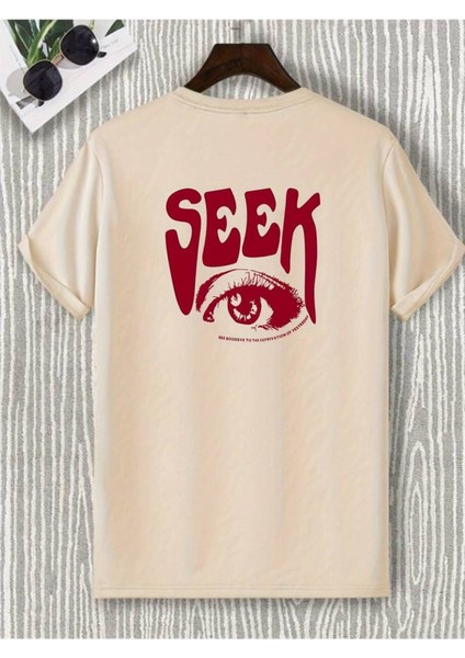 Unisex Göz Eye Baskılı Oversize %100 Pamuk T-Shirt