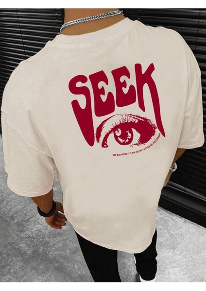 Unisex Göz Eye Baskılı Oversize %100 Pamuk T-Shirt