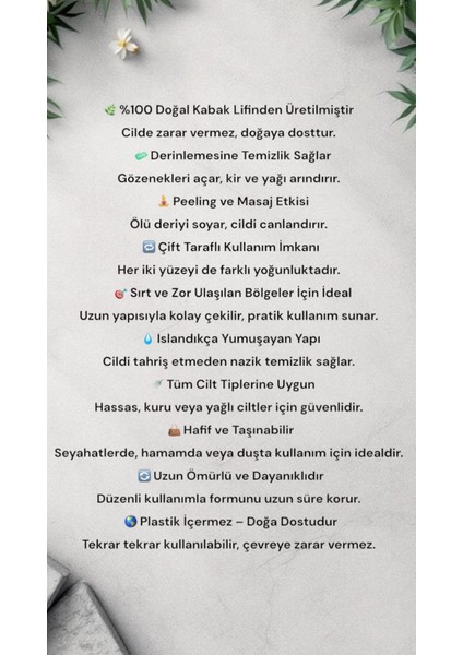 Kabak Lifi Sırt Kesesi fırsatları