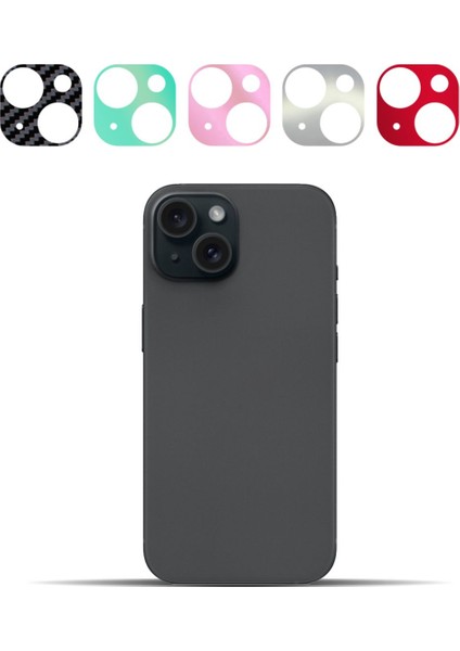 iPhone 15/15 Plus Arka Kamera Dekoratif Sticker Koruyucu Set – 5 Renk, Çizilmeye Dayanıklı Kamera Koruyucu fiyatları