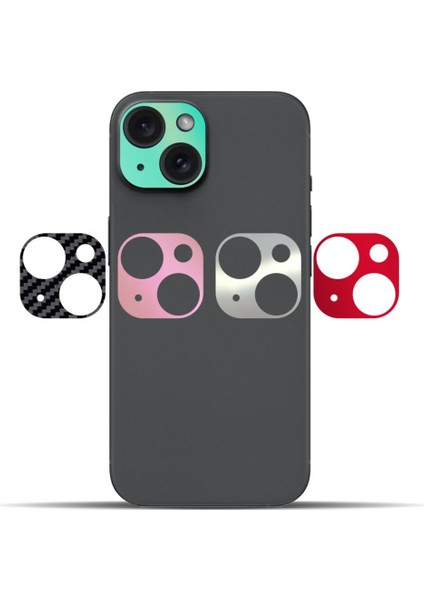 iPhone 15/15 Plus Arka Kamera Dekoratif Sticker Koruyucu Set – 5 Renk, Çizilmeye Dayanıklı Kamera Koruyucu modelleri