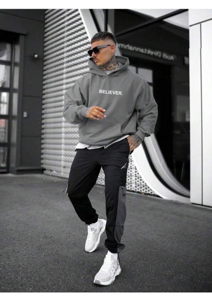 Unisex Believer Baskılı Oversize Sweatshirt Hoodie fiyatları