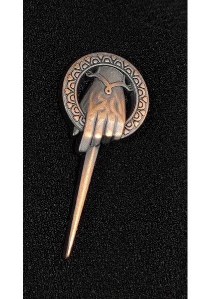 Kralın Eli Figürlü Bronz Renginde Metal Ceket Yaka Iğnesi Broşu modelleri