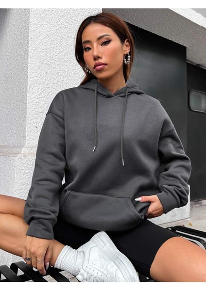 Unisex Intense Feelings Baskılı Oversize Pamuklu Kışlık Sweatshirt Hoodie fiyatları