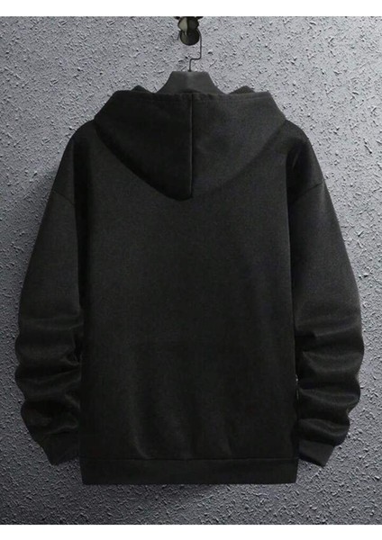 Unisex New York Baskılı Oversize Pamuklu Kapüşonlu Sweatshirt