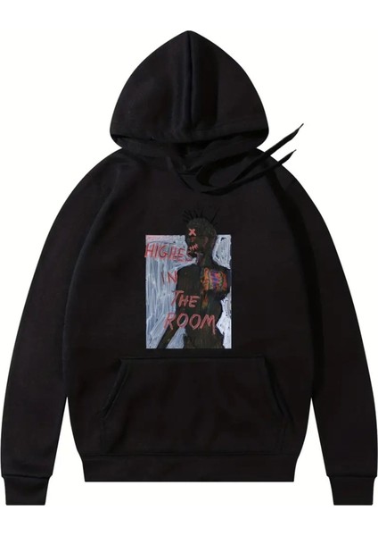 Unisex Highest In The Room Baskılı Oversize Sweatshirt Hoodie