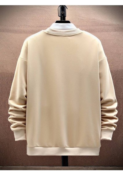 Unisex Kuş Baskılı Oversize Bisiklet Yaha Sweatshirt Hoodie