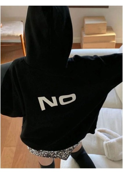 Unisex Yes Baskılı Oversize Pamuklu Sweatshirt