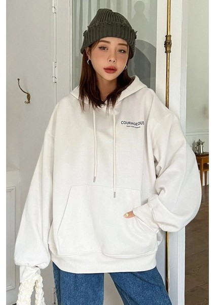 Unisex Yıldız Baskılı Oversize Pamuklu Kışlık Kapüşonlu Sweatshirt Hoodie fiyatları