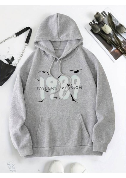Unisex 1989 Baskılı Oversize Sweatshirt Hoodie